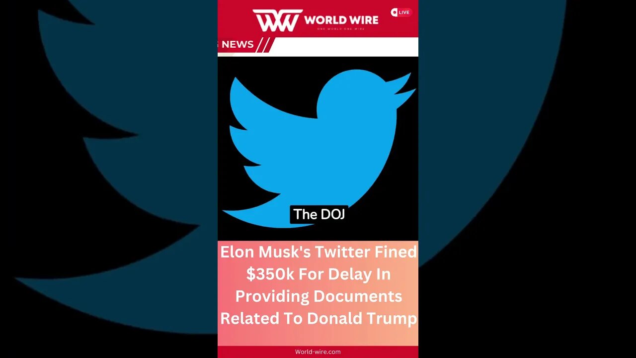 Elon Musk's Twitter Fined $350k For Delay In Providing Documents Related To Donald Trump #shorts