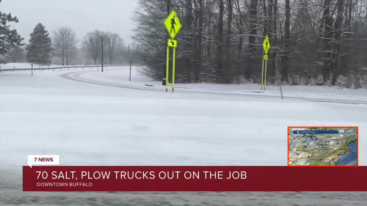 Snowfall continues in Downtown Buffalo