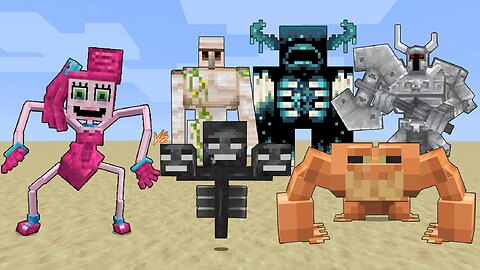 Mommy Long Legs Vs Warden, Ferrous Wroughtnaut, Mutant Frog, Iron golem, Wither