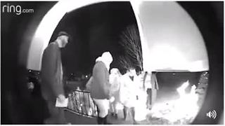 Home security camera helps spread holiday cheer