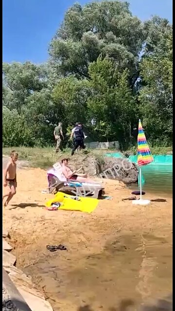 Military conscription in Ukraine, isn’t quite going to plan. Did look like a nice day for a swim tho