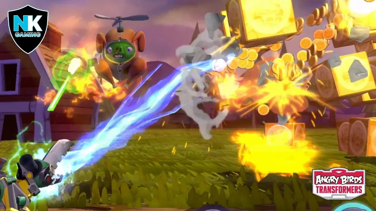 Angry Birds Transformers - Grey Slam Grimlock - Bonus Gold Level!