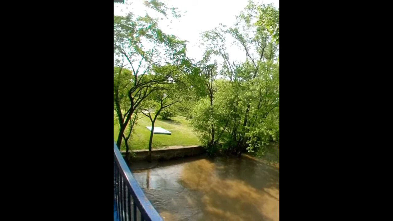 Toledo's Highland Park, view of Swan Creek from the foot bridge.