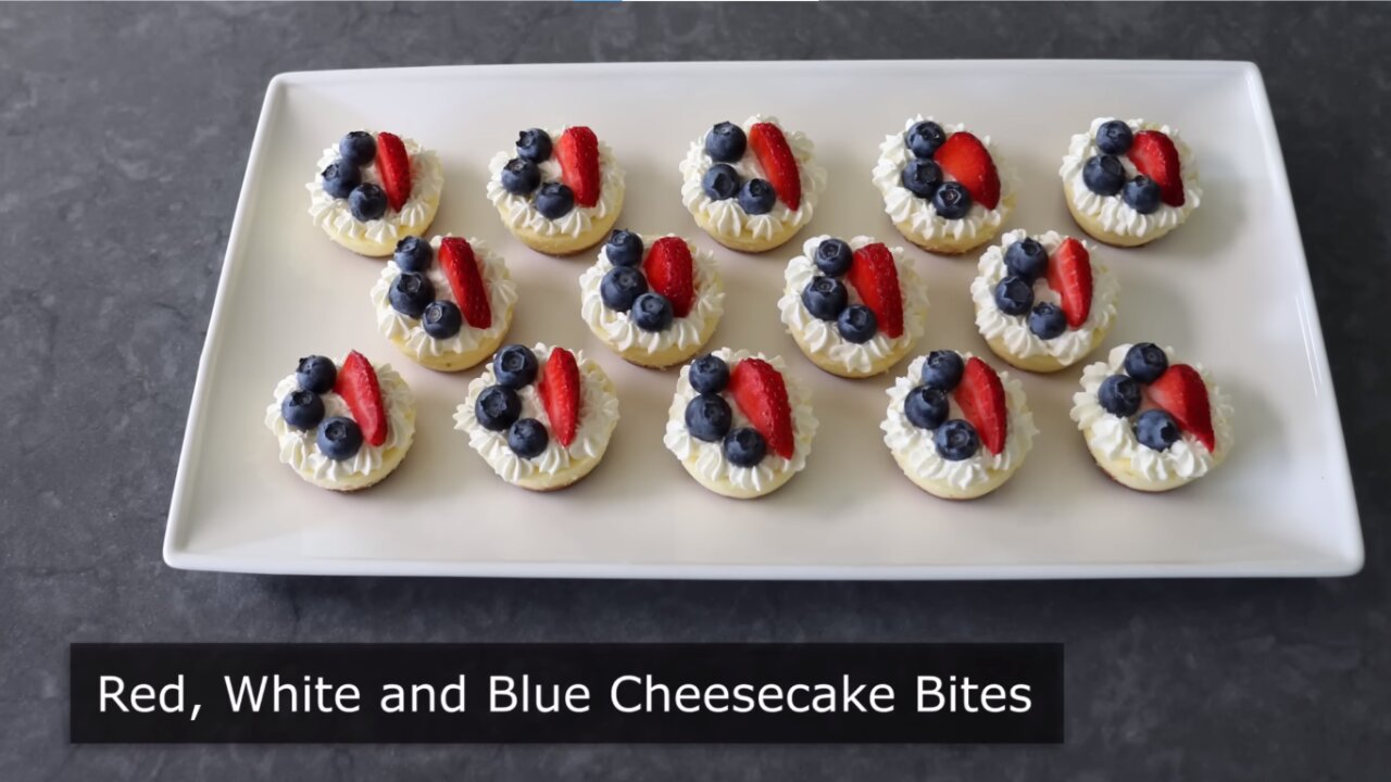 Red, White & Blue Cheesecake Bites - Easy Mini Cheesecakes - Food Wishes