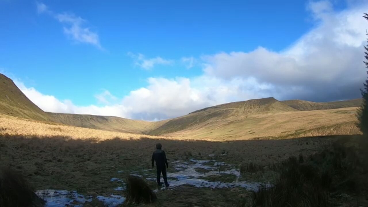 Climbing a Mountain on The Brecon Beacons In The Freezing Cold