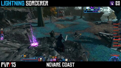 SWTOR PVP Lightning Sorcerer Playing Defense | Protecting the Southern Node on Novare Coast | 1080p