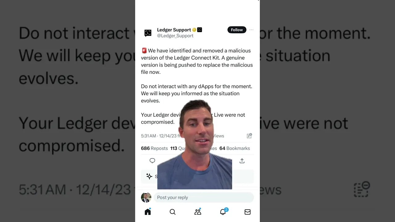 Malicious Ledger connect kit on Dapp, don’t use any ledger software on decentralized apps right now