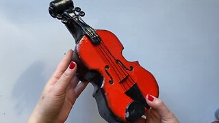 Cardboard bottle decor idea | How to make a violin from a bottle