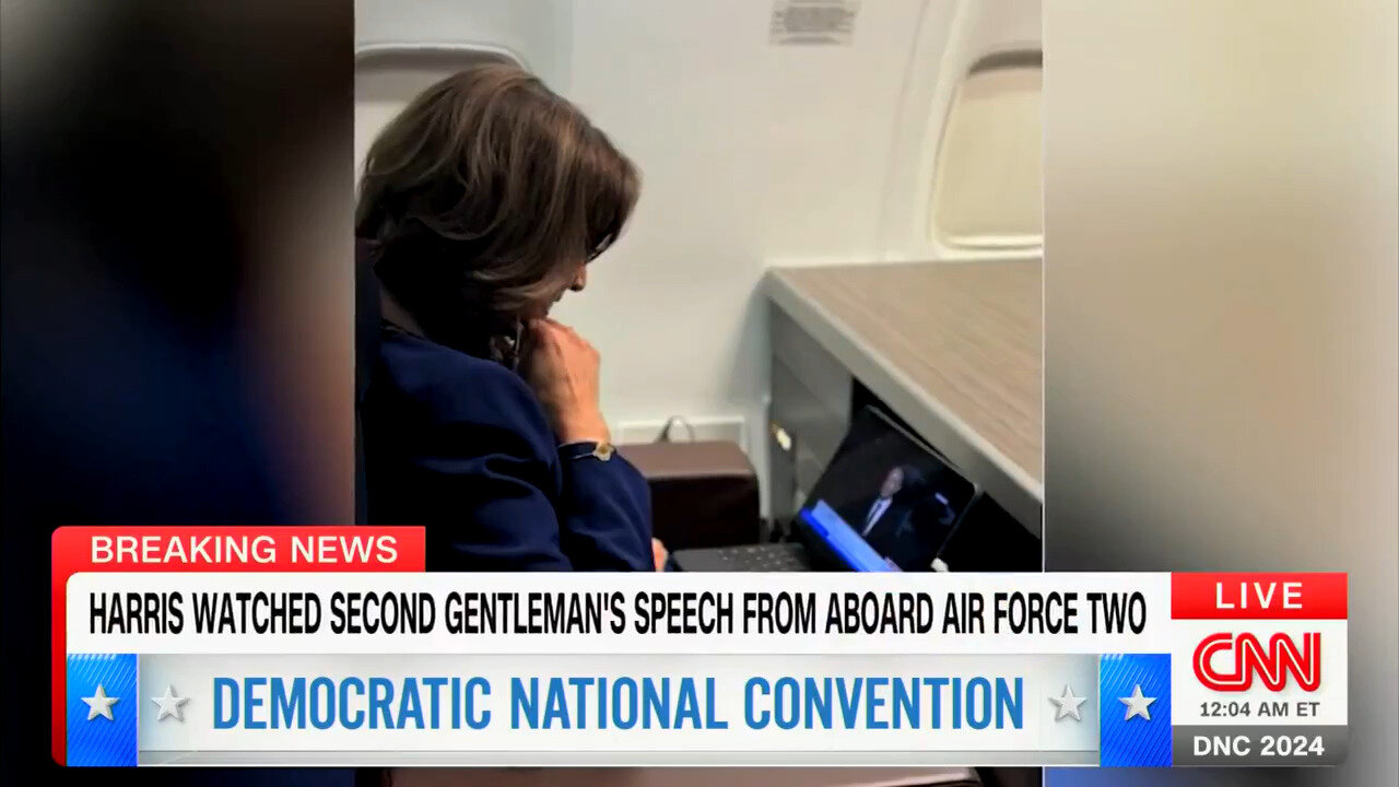 Kamala Demanded Her Plane Circle In The Air For 15 Minutes So She Could Listen To Hubby's DNC Speech