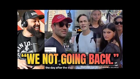 Guy Wearing MAGA Hat FILMS Reactions While Walking Around New York City 🤯