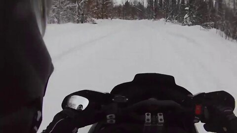 Snowmobile Trail Riding (Newberry Michigan) Part 5