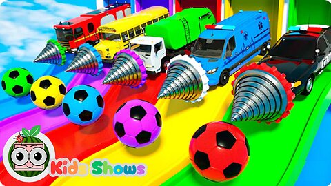 Wheels On the Bus - Soccer ball shaped wheels - Nursery Rhymes & Kids Songs