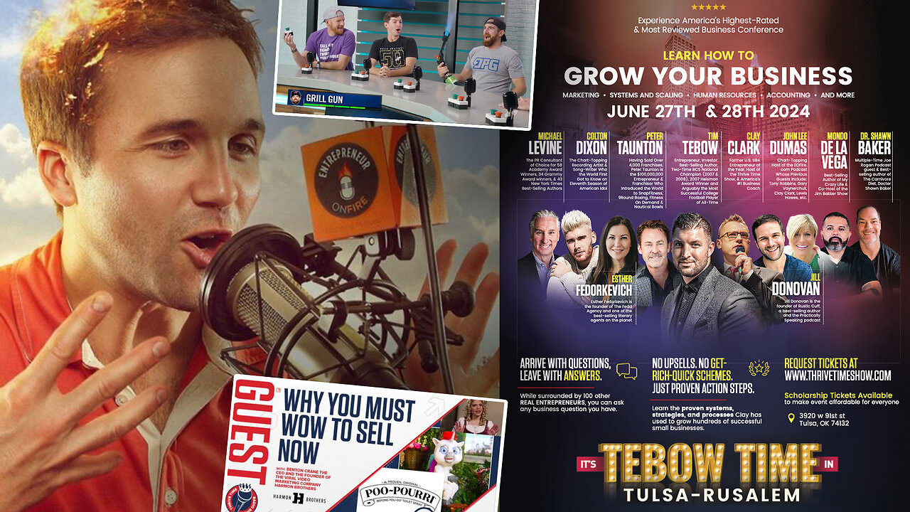 Business Podcast | Why You Must WOW to Consistently Sell Well! Benton Crane | The CEO & Founder of the Viral Video Marketing Company Harmon Brothers + Tim Tebow Joins June 27-28 2024 Clay Clark Business Workshop!!!