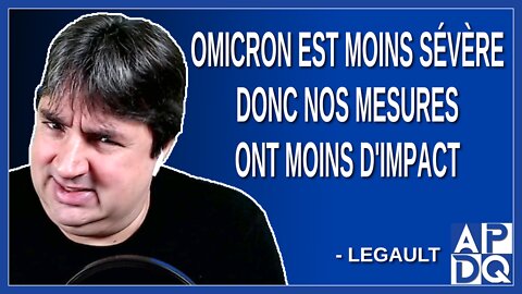 Omicron est moins sévère donc nos mesures ont moins d'impact. Dit Legault