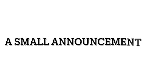 A quick announcement