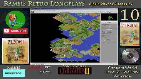 Sid Meier's Civilization II | 1996 | Windows PC | Warlord | America - Episode #10 | Let's Play