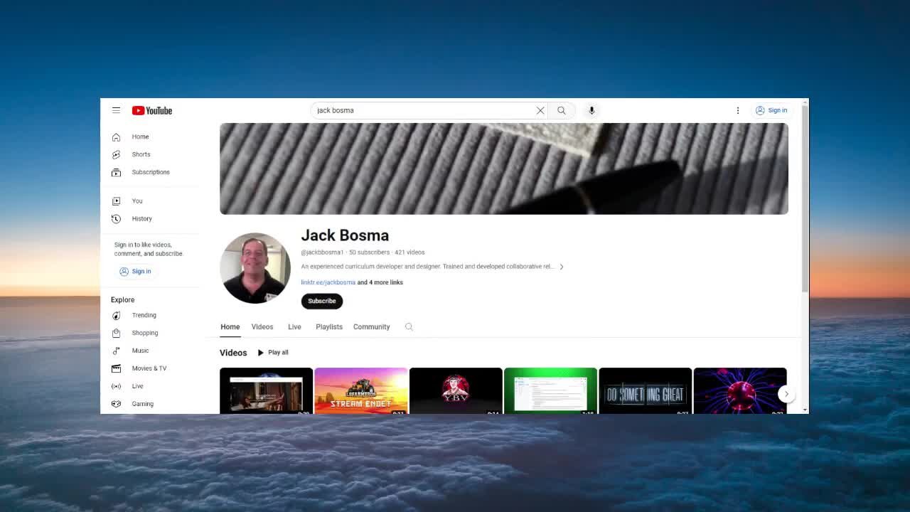 Please Create A Jack Bosma Channel On Rumble And YouTube