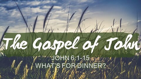 John 6. 1-15 What's For Dinner