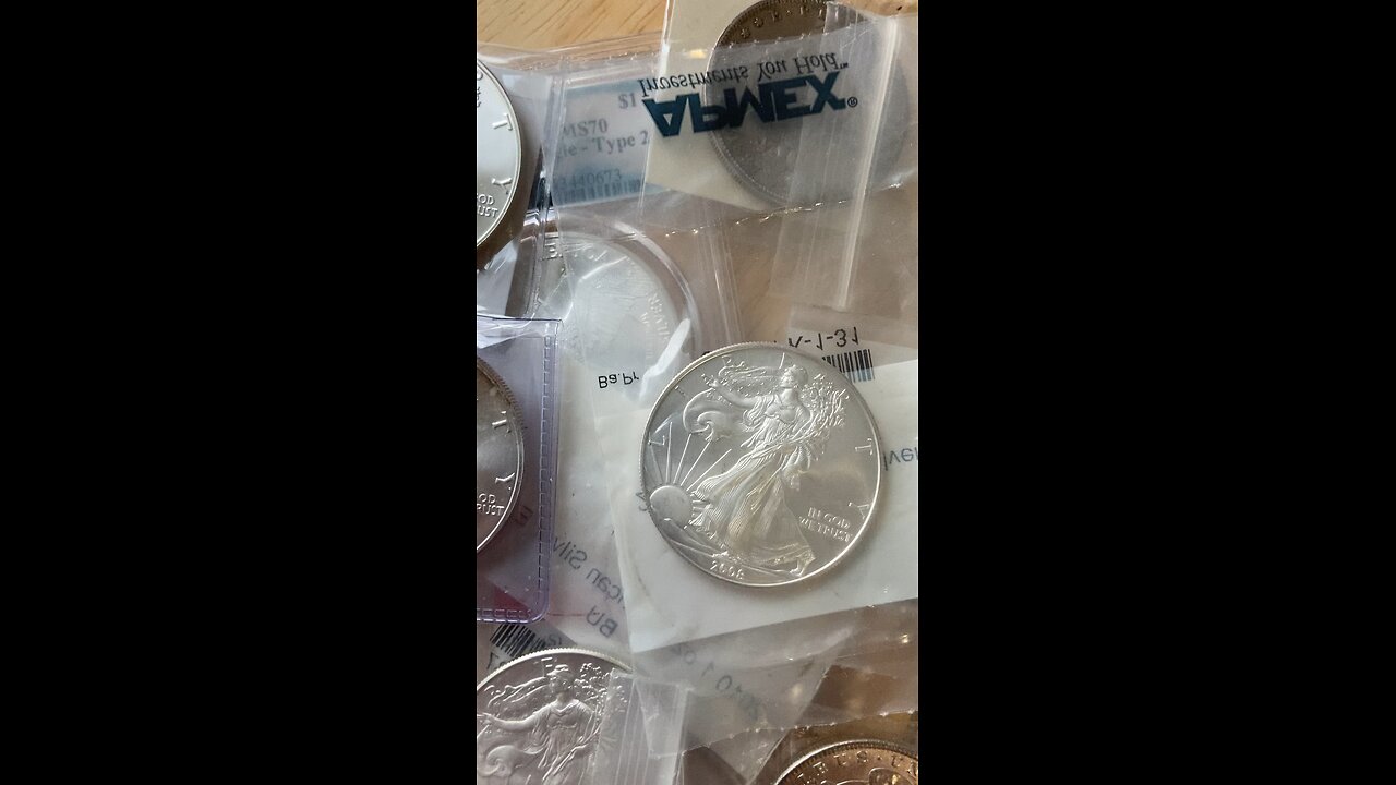 Checking out my silver eagles