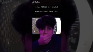 Footage of Charli Damelio running away from Tony Lopez