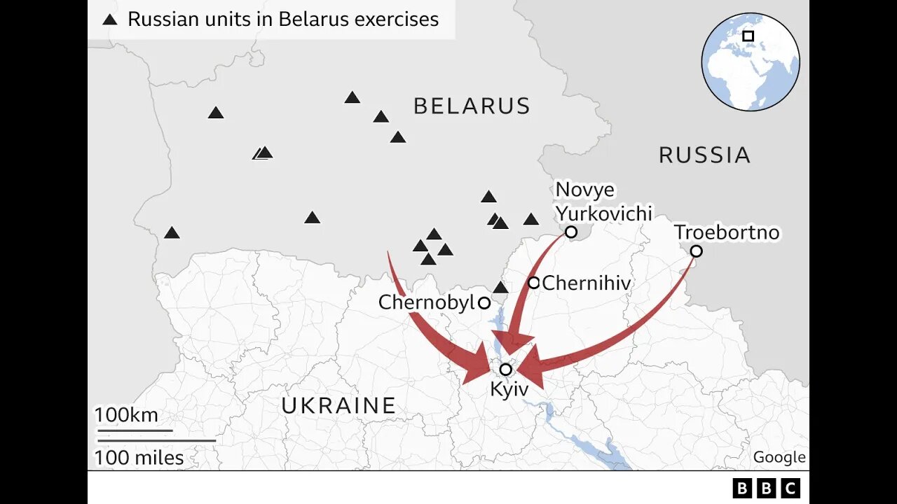 Russian forces advance towards Kyiv from 3 different directions