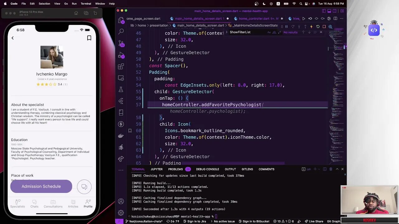 Mental Health Care App with Flutter (Favorite Screen): Episode 46