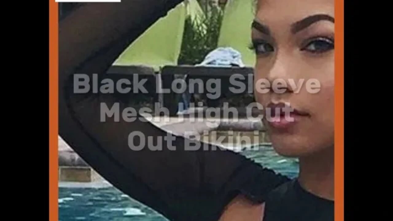 Everyday Is A Bikini Day! | Black Long Sleeve Mesh High Cut Out Bikini