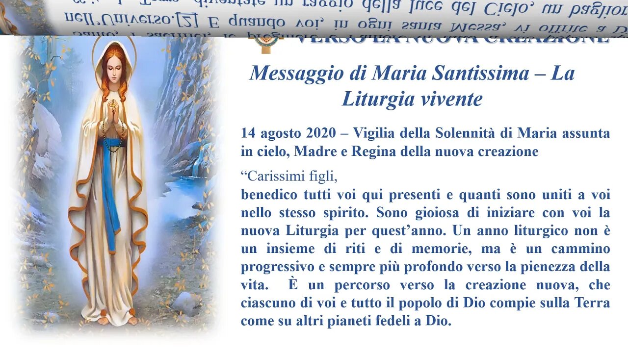 messaggio 14 08 2020 La Liturgia vivente