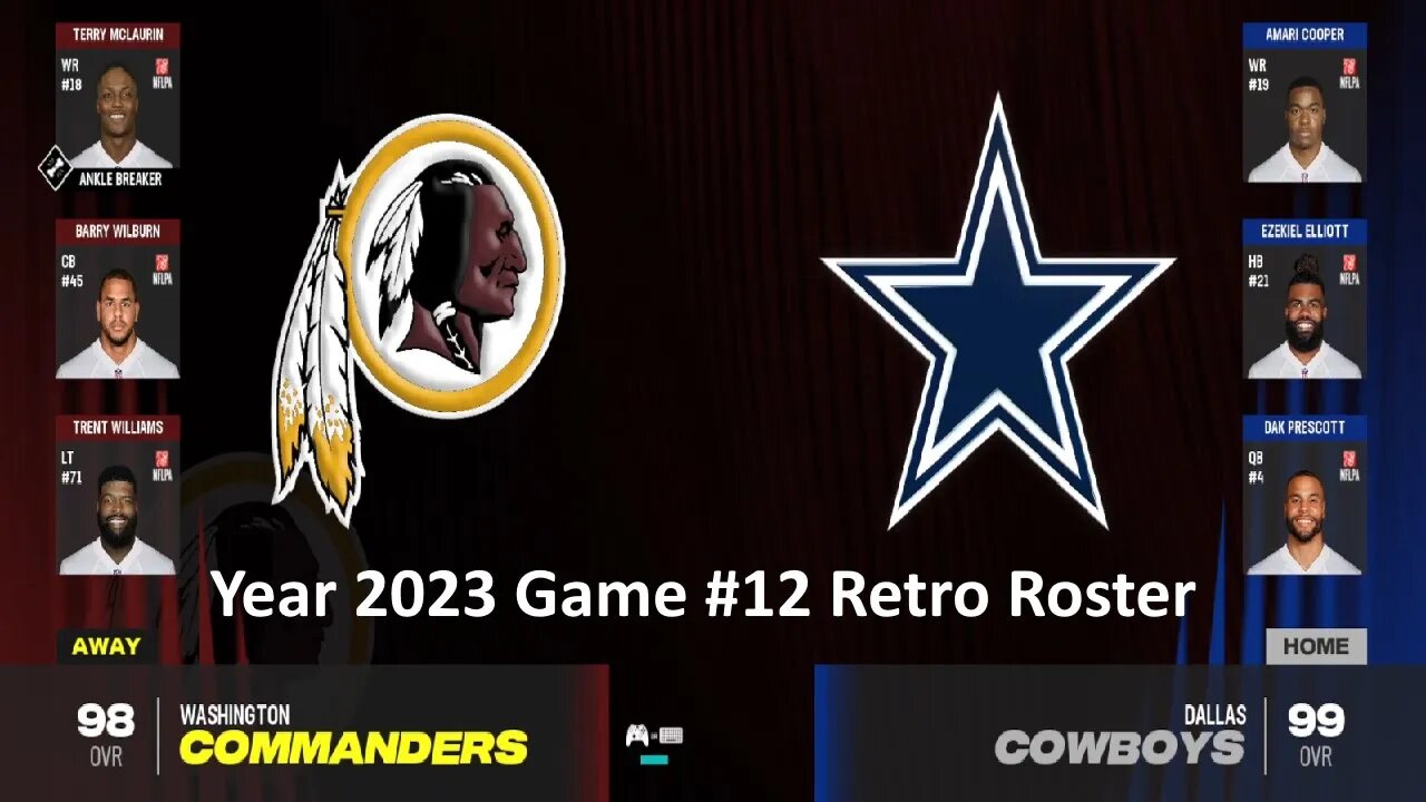 Madden 24 Redskins Vs Cowboys Year 2023 Retro