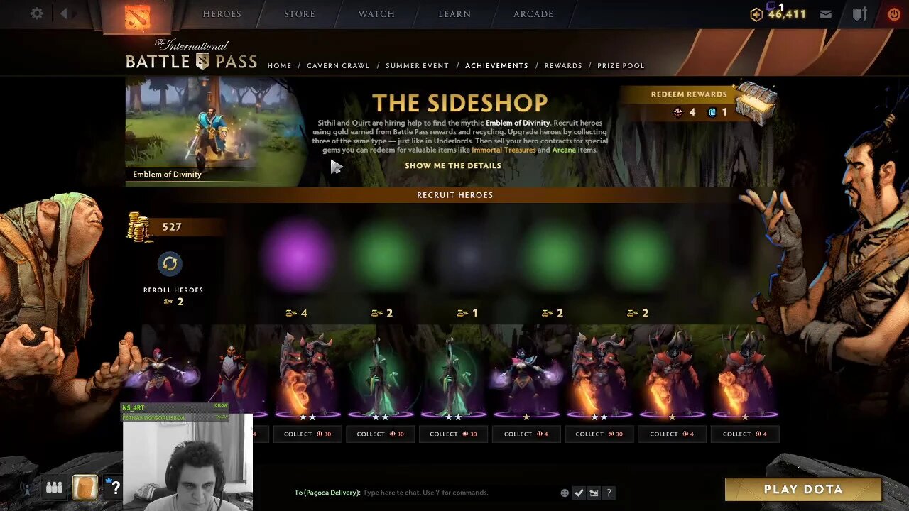 (Dota 2)Continuando a fazer Sideshop após ser removido