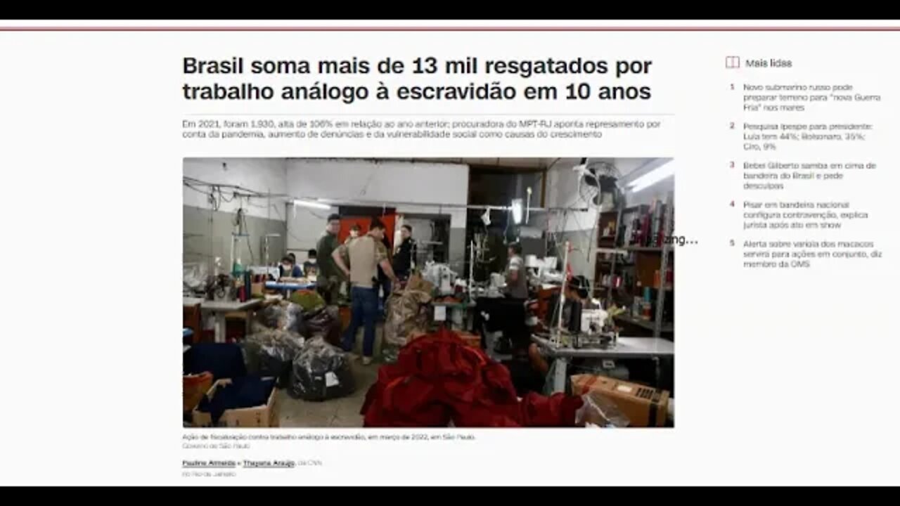 Brasil soma mais de 13 mil resgatados por trabalho análogo à escravidão em 10 anos