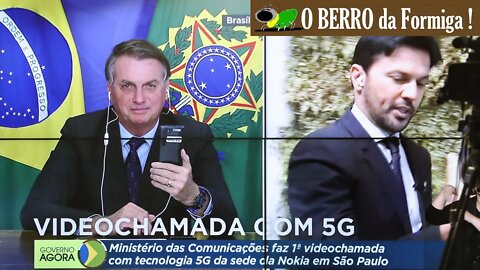 Bolsonaro realiza a primeira videochamada em 5G com ministro Fabio Farias