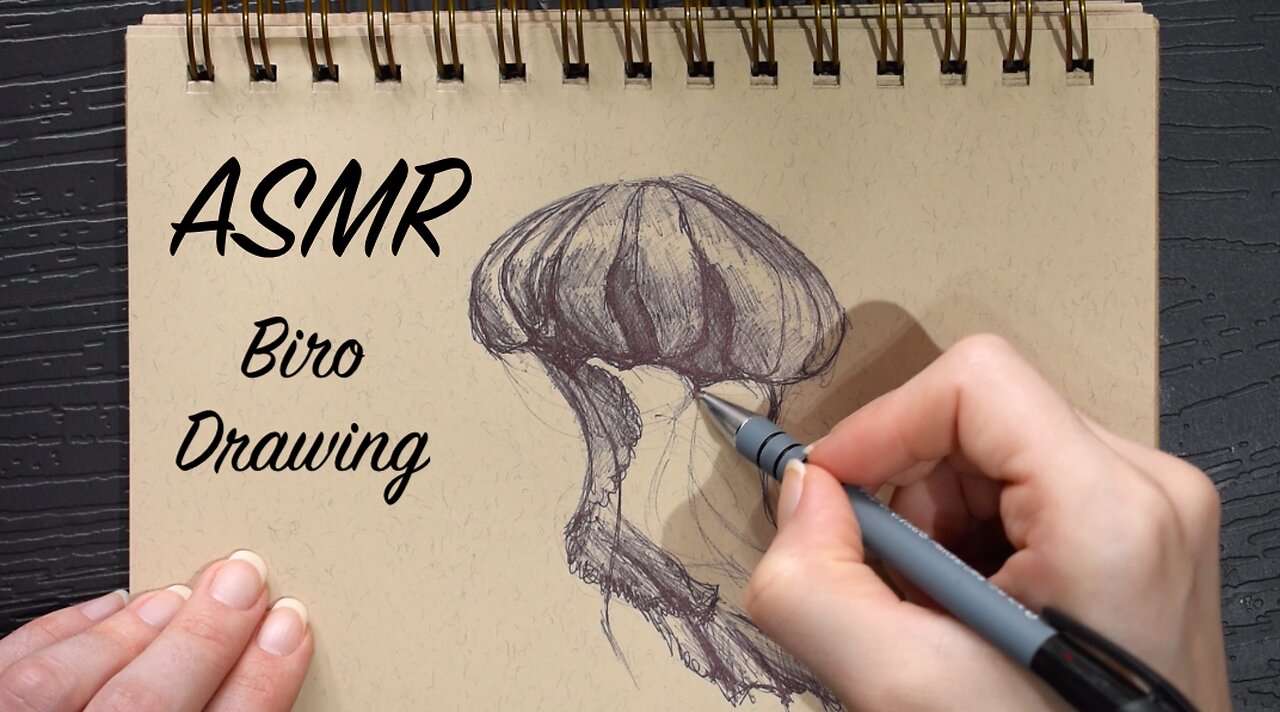 ASMR Quietly Sketching Next to You (No Talking) | Biro Drawing Jelly Fish