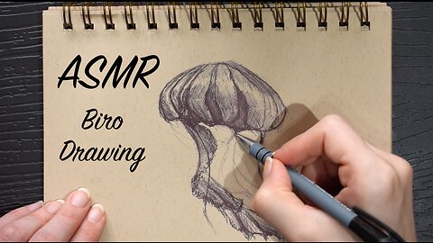 ASMR Quietly Sketching Next to You (No Talking) | Biro Drawing Jelly Fish