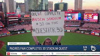 Padres fan completes 30 stadiums quest