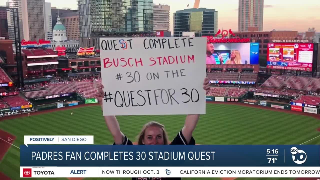 Padres fan completes 30 stadiums quest