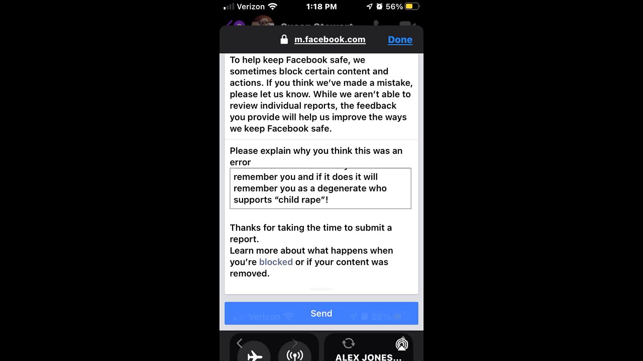 Facebook ban. They didn’t tell my why or what I I said in the post.