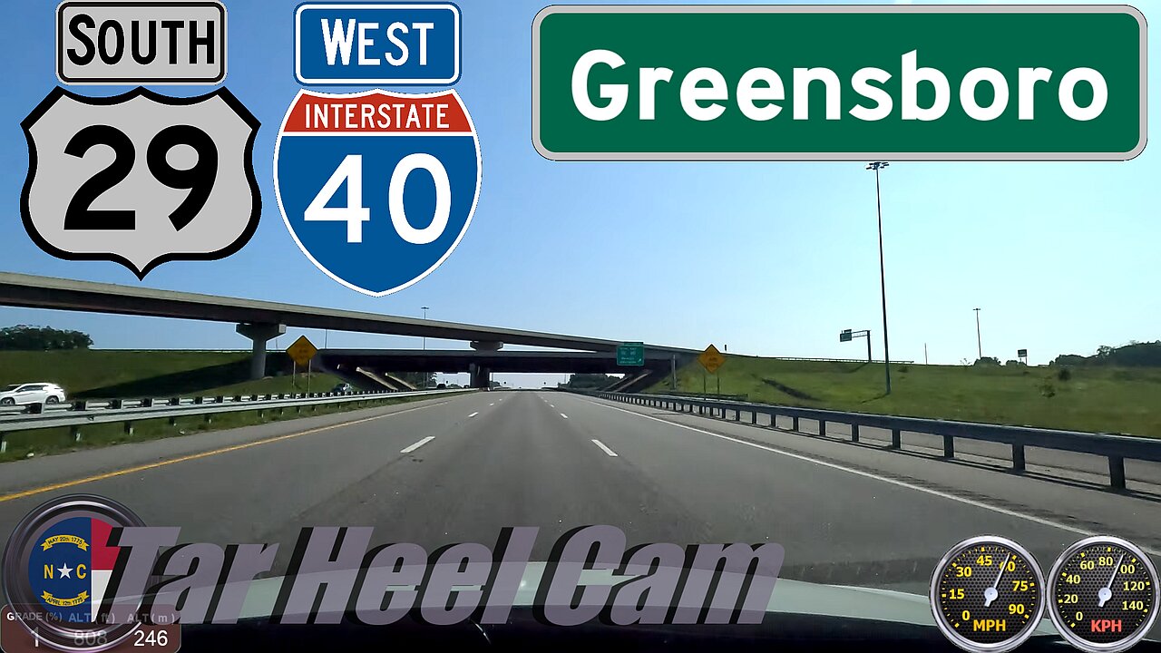 US 29 South and Interstate 40 West in Greensboro