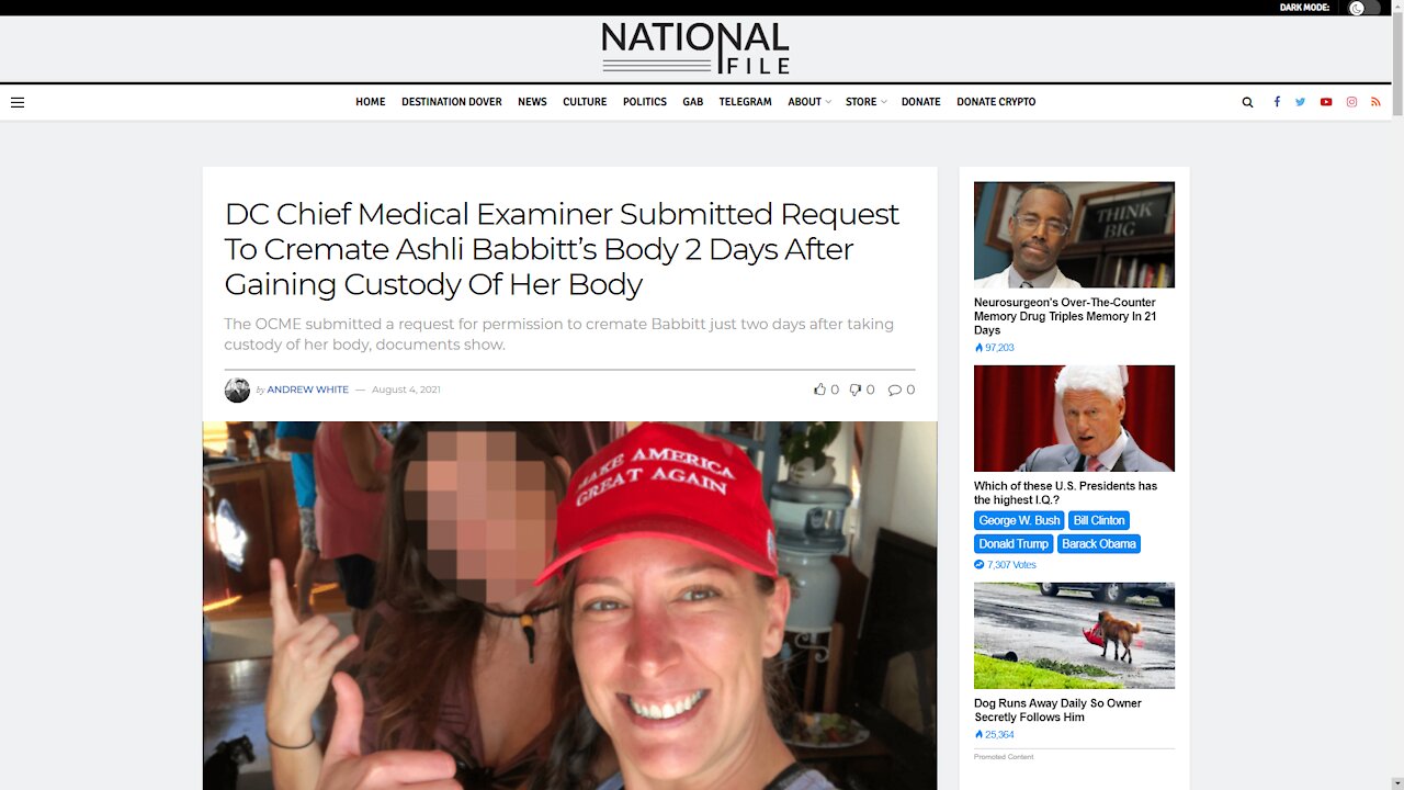 DC Medical Examiner Withheld Ashli Babbitt Information