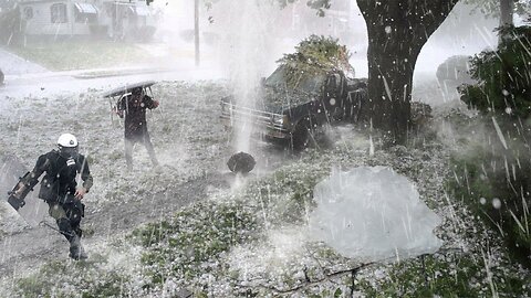 Back When Hail the size of a large snow stone fell in Germany! All big cities hold! Shock!
