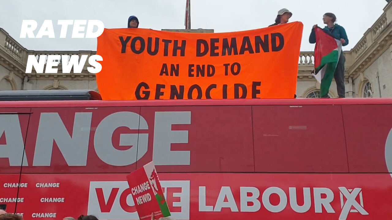 Youth Activists Climb Labour Battle Bus, Demand Arms Embargo on Israel