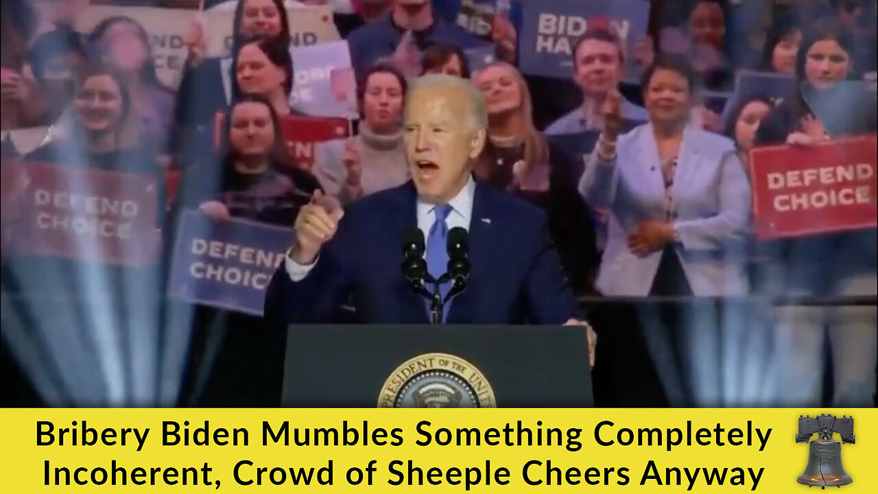 Bribery Biden Mumbles Something Completely Incoherent, Crowd of Sheeple Cheers Anyway