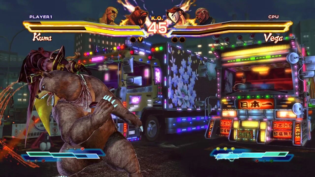 Street Fighter X Tekken: Kuma & Sagat vs Vega & Raven - 2K 1440p