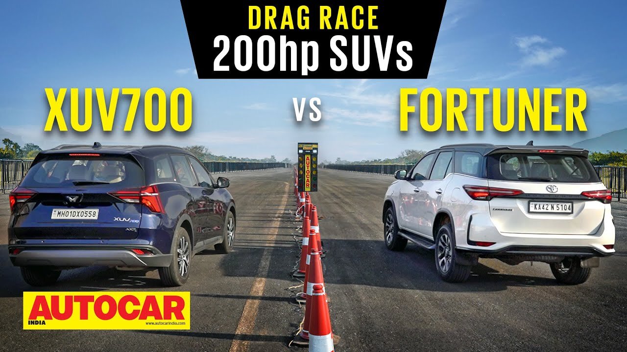 Drag Race: Mahindra XUV700 vs Toyota Fortuner - The 200hp SUVs | Autocar