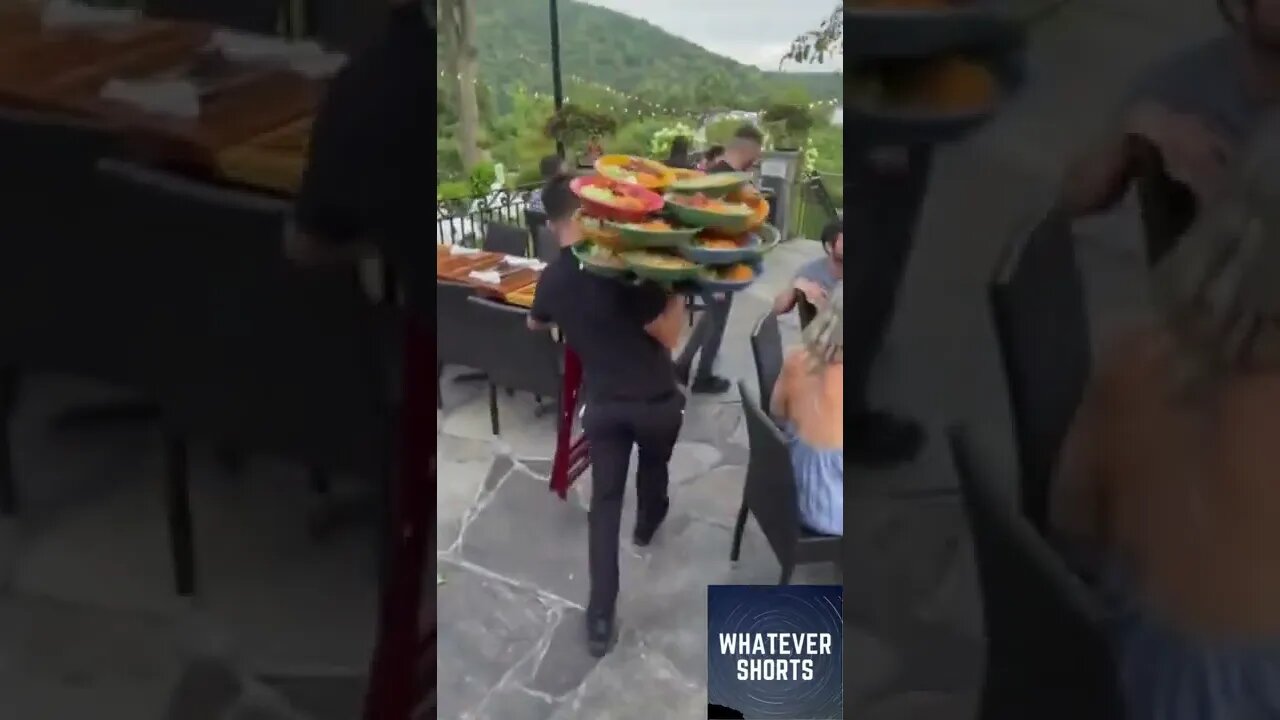 This man is too dedicated to his job #waiter #carry #job #work