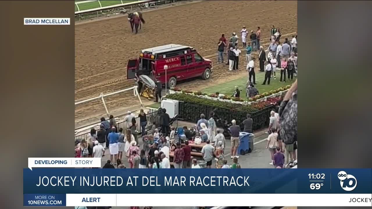 Jockey injured during day 3 of races at Del Mar Racetrack