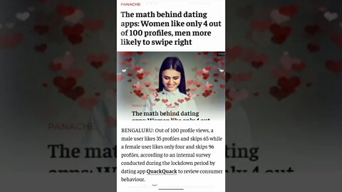 Women only like 4 of every 96 men online!