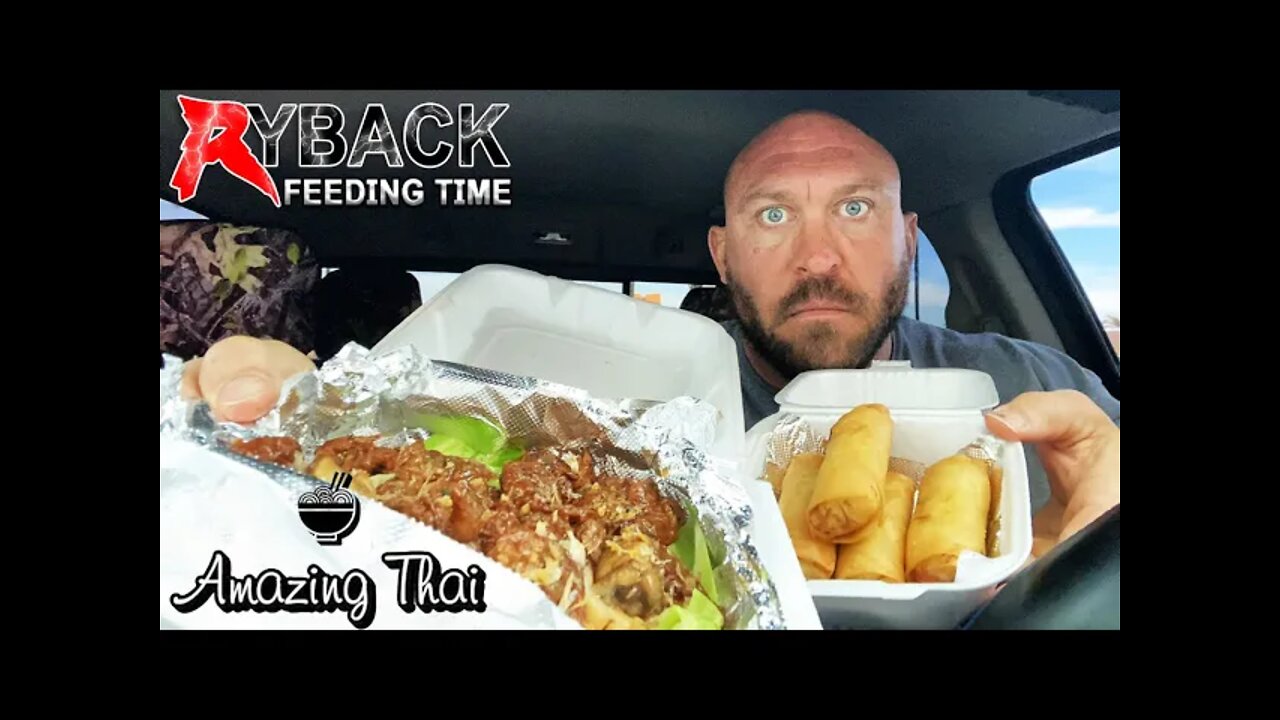 Amazing Thai Garlic Beef and Egg Rolls (V) Mukbang Ryback Feeding Time