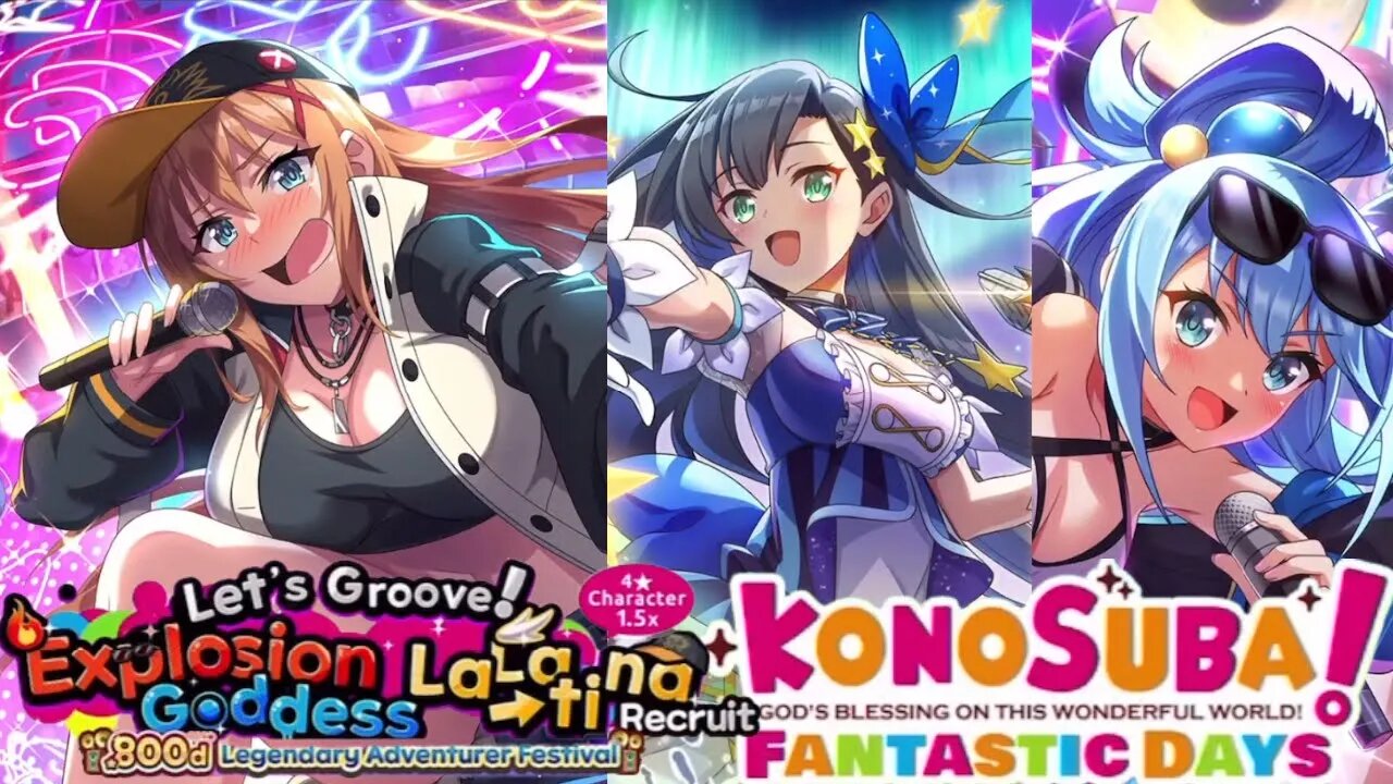 KonoSuba: Fantastic Days (Global) - Let's Groove! Explosion Goddess Lalatina Recruit Banner Summons