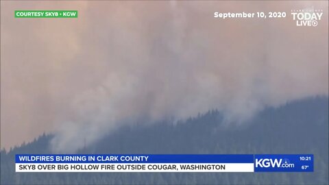 Extra resources arriving to help fight Big Hollow fire southeast of Cougar